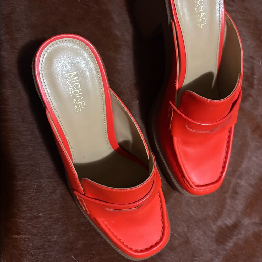 Michael Kors Women's Vibrant Orange Mules